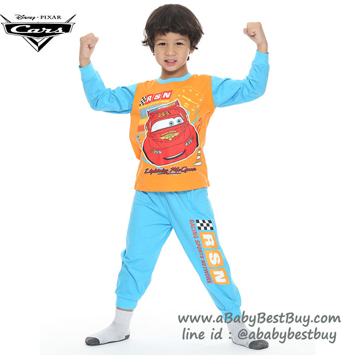 ฮ(Size S-M-L) ชุดนอนเด็กผู้ชาย Disney Cars เสื้อแขนยาวสีเหลือง กางเกงขายาว สุดเท่ห์ ลิขสิทธิ์แท้ (สำหรับเด็กอายุ 3-8 ปี )