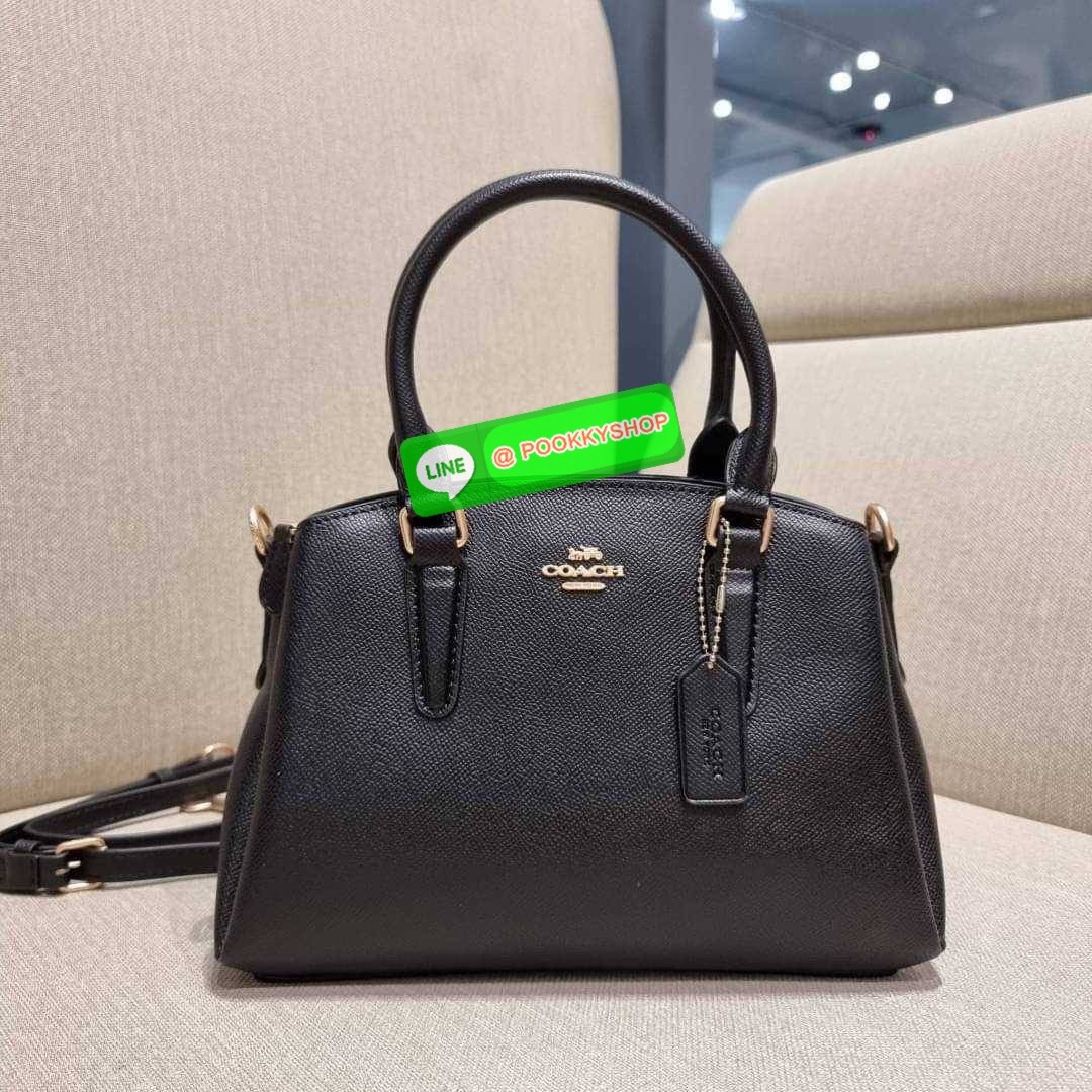 COACH F29434 MINI SAGE CARRYALL IN SIGNATURE CANVAS รุ่นยอดฮิต!! ที่สุดของกระเป๋าสะพายขายดี ต้องทรงถังมินิรุ่นนี้ วัสดุหนังแคนวาสเคลือบลาย สวย คลาสสิค มาพร้อมสายสะพายข้างและหูหิ้วในตัว ถอดออกถือคล้องแขนเก๋ๆ หรูๆยังได้ ภายในเป็นช่องโล่ง แบ่งสัดส่วนอย่างดี