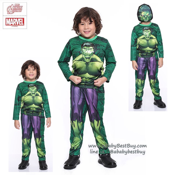 " ชุดแฟนซี เด็กผู้ชาย Hulk - The Avengers Super Hero - The Hulk เสมือนจริง มาพร้อมกับเสื้อ กางเกง หน้ากาก เพื่อให้คุณหนูๆได้สนุกกับชุดsuper hero คนโปรดตามจิตนาการ ชุดสุดเท่ห์ ใส่สบาย ลิขสิทธิ์แท้ ( 4-6-8-10 ปี )