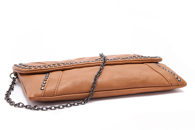 กระเป๋า Clutch มือ TONI BIANCO แบรนด์สุดหรูออสเตรเลีย สีน้ำตาล หนังหรูสุดนุ่ม สายโซ่ ถอดใส่ได้คะ