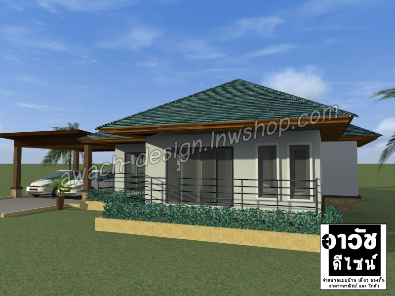 B118 แบบบ้านชั้นเดียว 2 ห้องนอน