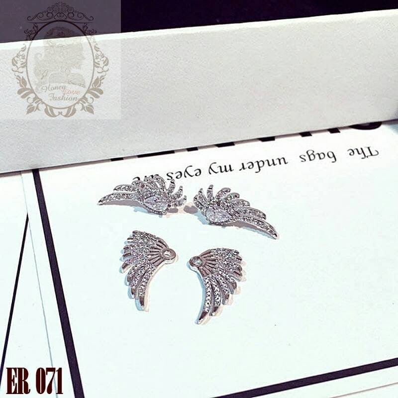 ต่างหูเพชรทรงหน้า/หลัง งานเกรดตัวแพง เพชรน้ำงาม วิ้งเป๊ะทุกเม็ด ฝังCZแท้ เพชร งานดีไซส์คล้ายApmแนวโมเดิน กิ๊บเก๋มาก ทรงสวย ใส่ได้ทั้งเดี่ยวๆหรือจะใส่หน้าหลังก็สวย