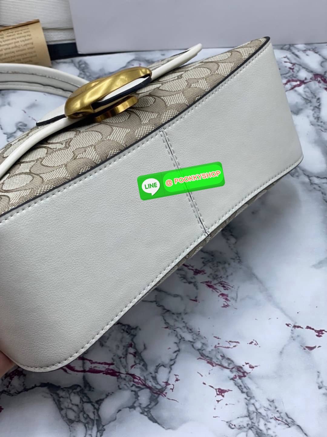 Coach CJ854 Soft Tabby Shoulder Bag In Signature Jacquard Features denim