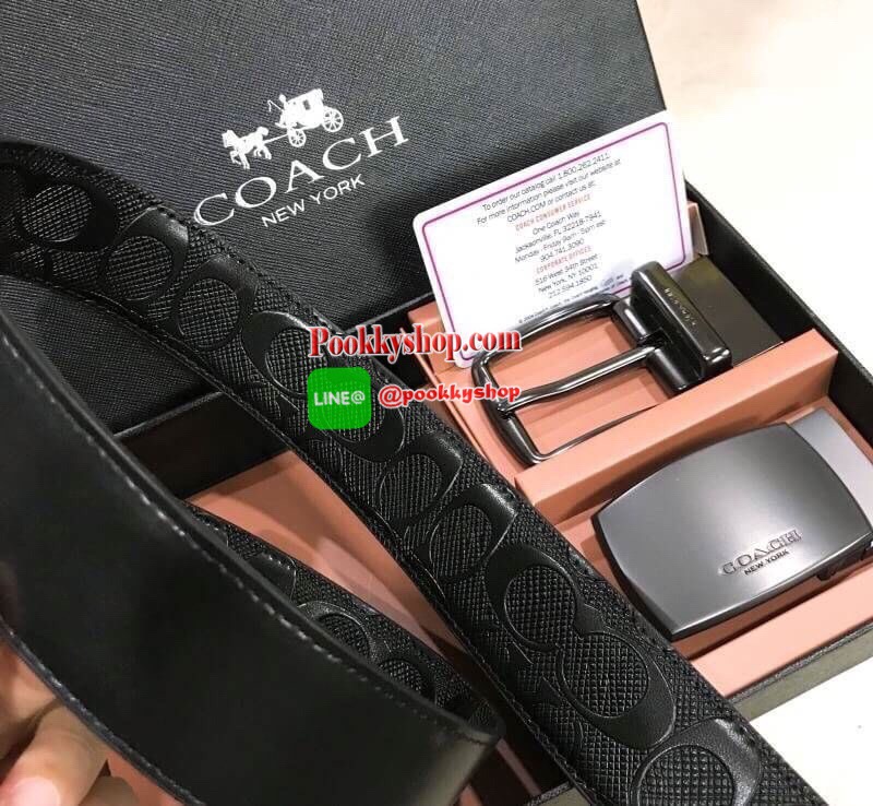 ห้ามพลาดเซทสุดคุ้ม ซื้อ1ได้ถึง2! NEW ARRIVAL! COACH BELT VALUE PACK BOX SET เซทเข็มขัด 2in1 Limited Edition จาก Coachในเซทมีหัวเข็มขัด2แบบ2สไตล์สวยน่าใช้ สายเข็มขัดสามารถกลับด้านใช้ได้2ด้านมี2ลายให้หนุ่มๆสลับใช้ได้ถึง4แบบในเซทเดียวไม่จำเจ สายเข็มขัดปรับระ