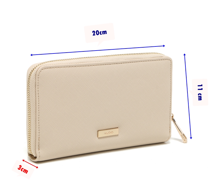 กระเป๋าสตางค์ Aldo กระเป๋าถือ สีครีม แบรนด์เนม Aldo แบรนด์หรูจาก แคนนาดา เนื้อสีครีม มีลายTexture ในตัว ช่องใส่ของใหญ่2ช่อง ช่องเสีบบัตร 2ด้าน
