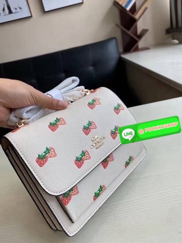 COACH C7596 C5797 Rowan Satchel Crossbody Signature Print รุ่นลิมิเต็ดสุดคิ้วท์ พิมพ์ลายสตรอเบอรี่ละมุน แทรกหัวใจเบา ๆ น่ารักแบบละลายใจ