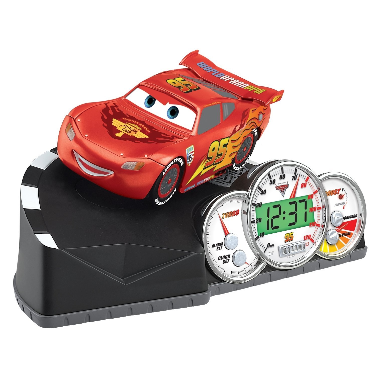 z Disney Pixar Cars Lightning McQueen Start Your Engines Animated Talking Alarm Clock