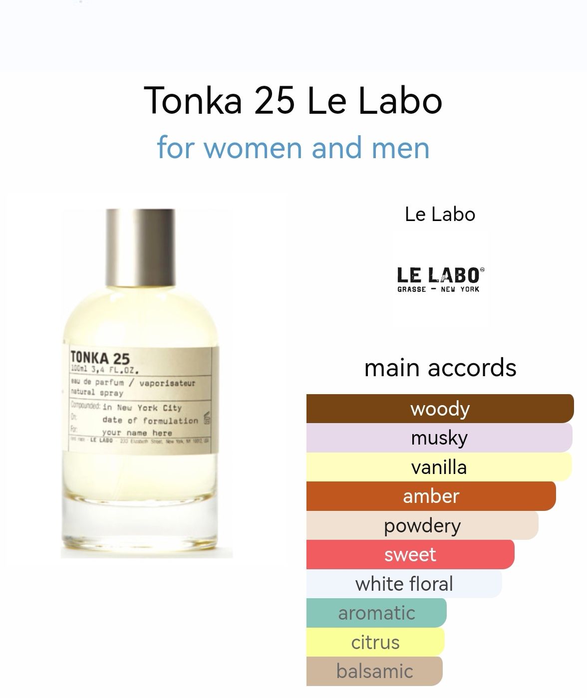 น้ำหอม Le Labo Tonka 25 EDP