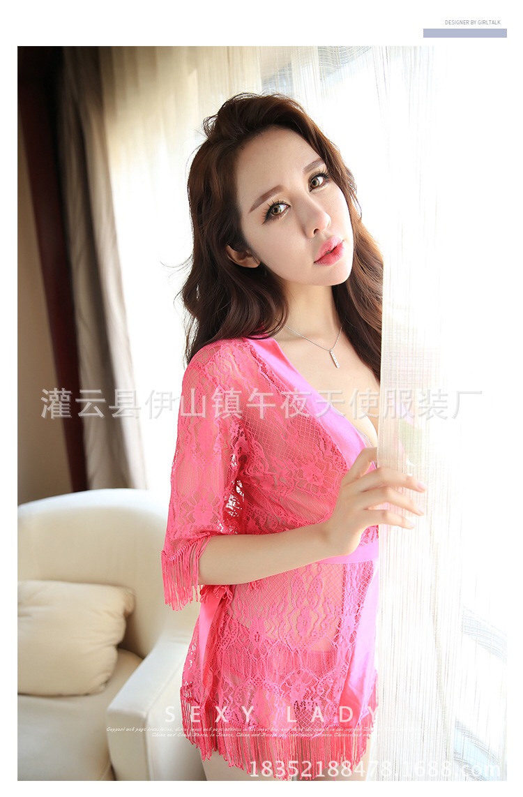 Setชุดคลุมนอน เซ็ทชุดคลุม ลูกไม้สีชมพู งานสวย แบบหรูเซ็กซี่มากคะ