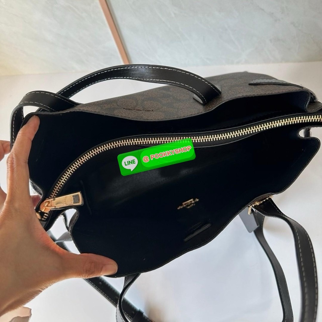 COACH HANNA CARRYALL IN SIGNATURE CANVAS (CH542) 🔖กระเป๋าสะพายไหล่/ถือ รูปทรงสวยหรู ลุคคุณนายมากแม่