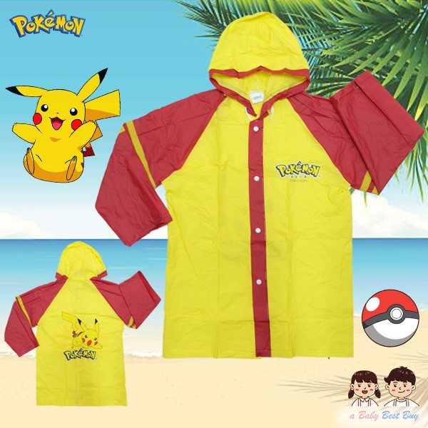 "" เสื้อกันฝนเด็ก สกรีนลาย Pokémon มีหมวก(ฮู้ด) ใส่คลุมกันฝน สุดเท่ห์ ลิขสิทธิ์แท้ (ไซส์ M-L )