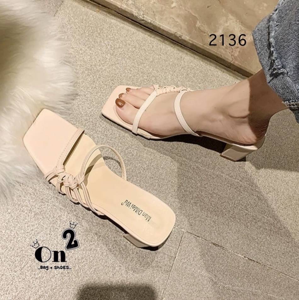 แบบใหม่พร้อมส่ง...รองเท้าส้นสูงสวมหน้าดีไซน์หนังสานงานเรียบเก๋สีพาสเทลสวยๆพร้อมส่ง3 สี