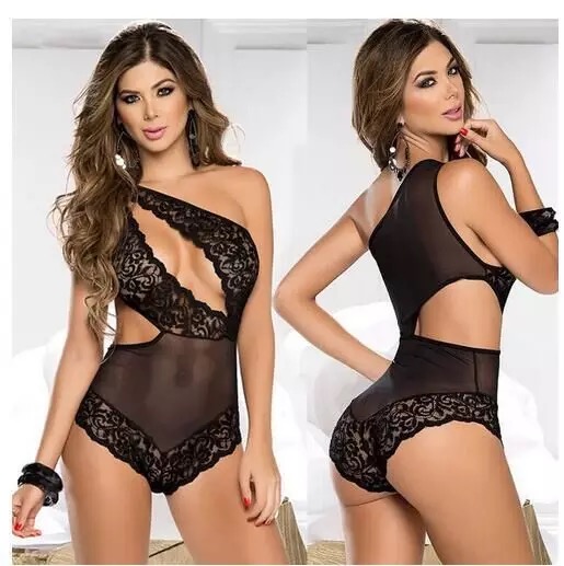 ชุดนอน วันพีซซีทรู แต่งขอบลูกไม้สีดำ แต่งเว้าหน้าอก สวยเปรี้ยว แซ่บมากคะ