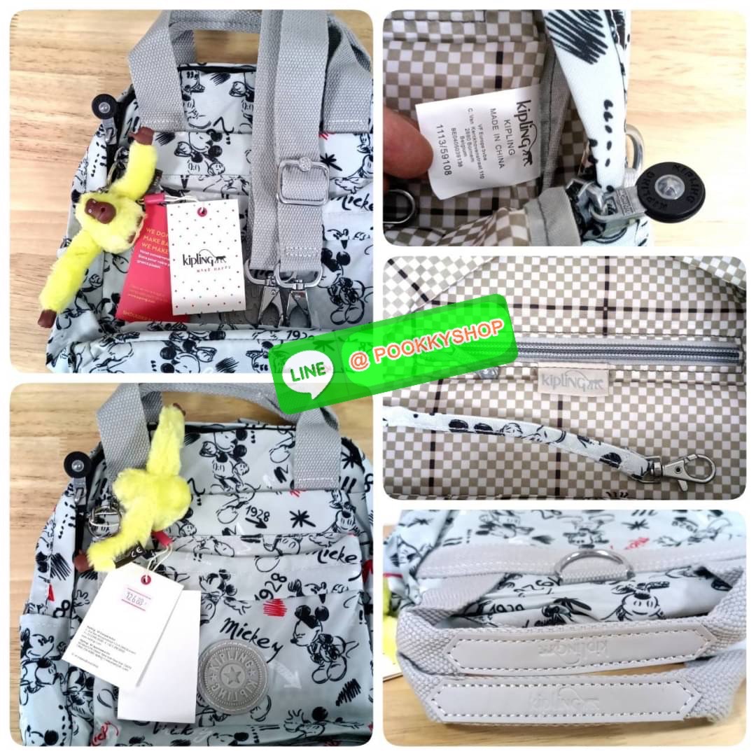 KIPLING 3 WAYS MINI BACKPACK ซับในลายตาราง กระเป๋าสะพาย 3 Ways รุ่นใหม่ วัสดุ Nylon & Polyester 100% หูหิ้วหนังปั๊มชื่อแบรนด์ สายสะพายยาวเลื่อนปรับได้ free size และ สามารถถอดได้ สามารถถือหรือสะพายได้ จะสะพายไหล่ สะพายเฉียง Crossbody หรือจะคล้องสายเป็นเป้ส