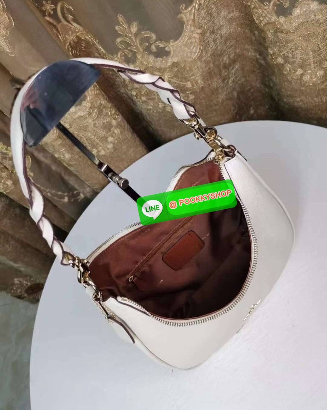 Coach C9190 Jules Hobo Shoulder Crossbody bag Refined pebble leather Inside zip and multifunction pockets Zip-top closure, fabric lining Detachable handle with 11" drop Outside zip pocket