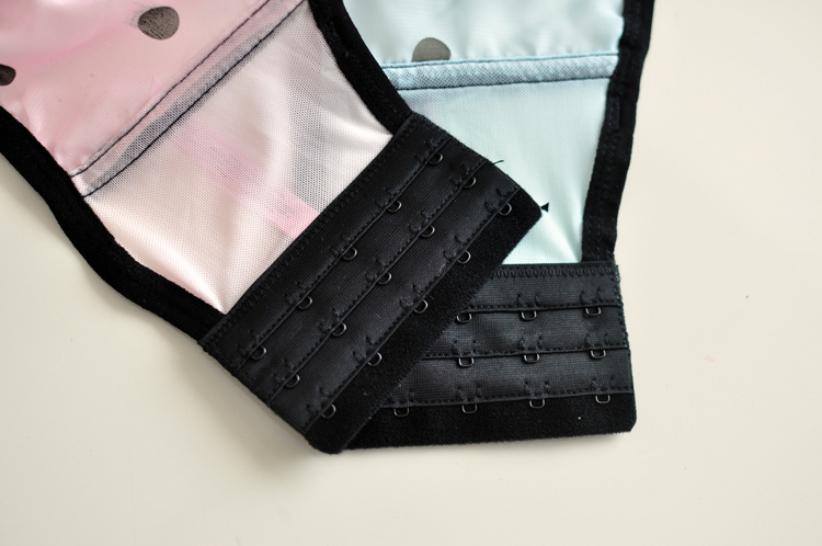 ชุดชั้นในเซ็กซี่ ชั้นในเต็มตัว งานเกรดพรีเมี่ยม ส่งญี่ปุ่น สีชมพูอ่อน ลายจุด แต่งขอบ ดำ 34B/34C