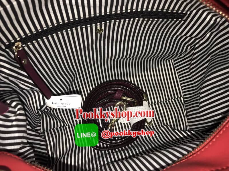 พร้อมส่งรุ่นหายาก! Kate Spade New York Women's Cameron Street Candace Satchel (Apple jelly / Merlot / Mahogany) กระเป๋าถือหรือสะพายหนัง Saffiano สวยอยู่ทรงสไตล์ PRADA รุ่นนี้โดดเด่นที่สี Multicolor สุดชิค ด้านหน้าประดับโลโก้แบรนด์อะไหล่ทอง พร้อมสายสะ