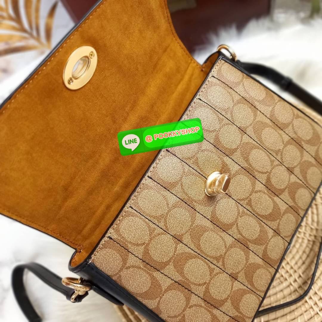 NEW IN💥>>รุ่นหายากก็มา แย่งกันแทบไม่ทัน🌺🌈//>>COACH MARLIE TOP HANDLE SATCHEL IN SIGNATURE CANVAS WITH QUILTING(COACH C5645) 🌺กระเป๋าถือ สะพาย วัสดุหนังแคนวาส ตัดขอบดีเทลด้วยหนังแท้ ขึ้นทรงสวยมากๆ //มีสายสะพายยาว