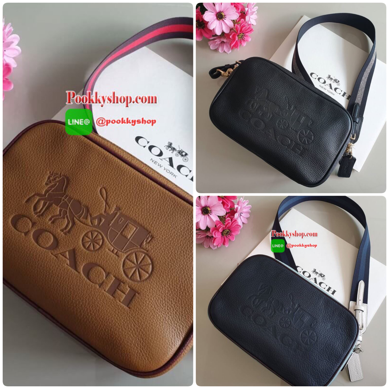 Coach F75818 F72704 Jes crossbody 2 ซิปรุ่นใหม่ ปั๊มลายรถม้า สายสะพายแบบสปอร์ต สวยงามมากค่ะ