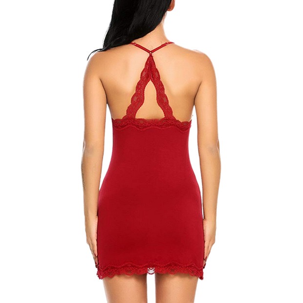 ชุดนอนเดรสสั้น ผ้าไหมญี่ปุ่น น้ำเงิน แต่งสายลูกไม้ด้านหลัง โชว์ ไหล่ เซ็กซี่ สวยเกร๋ size M/L สำเนา สำเนา