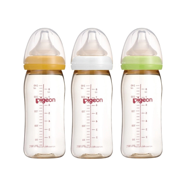 ขวดนมพีเจ้น Pigeon PPSU 240 ml พร้อมจุกเสมือนให้นมมารดา รุ่นพลัส