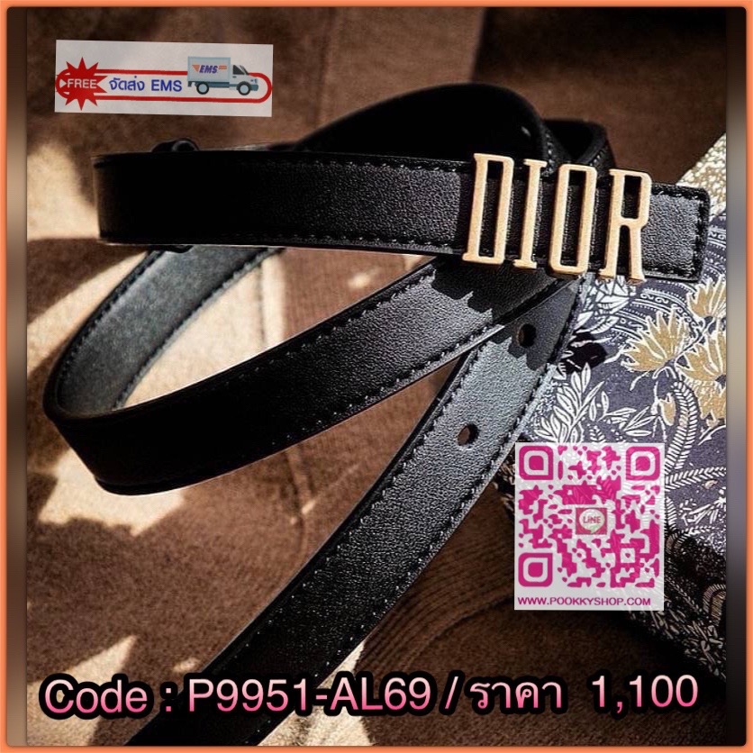 ✨Best Gifts ideas! กลับมาตามคำเรียกร้อง!✨ Dior Belts 3D Logo Gift With Purchase พรีเมี่ยมกิ๊ฟ Limited จาก Christian Dior Perfume Dutyfree Counter ดีไซน์สุดคลาสสิคหัวเข็มขัด Vintage วัสดุ 3D Gold Metal สายหนังแท้สีดำปรับระดับได้ Black & Gold