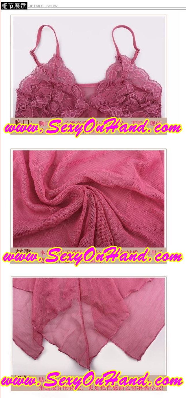ชุดนอน เซ็กซี่ ชุดนอน ผ้าซีทรู ชุดนอนสายเดี่ยว ผ้าบางเบา สีเบจเข้ม (ชมพูออกม่วงกะปิอ่อนๆ) ชายเล่นระดับ เพิ่มความเซ็กซี่ ช่วงอกแต่งลูกไม้ สีเดียวกับตัวชุด +จีสตริงเข้าชุดกันคะ