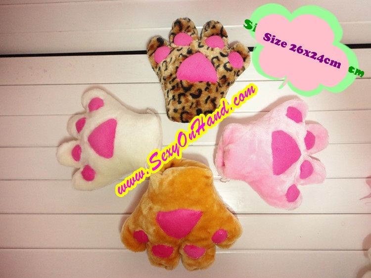 ถุงมือ แมวเหมียว สีขาว ถุงมือคอสเพลย์ ถุงมือแมว ใส่ได้ทั้งเด็กและผู้ใหญ่ Size 22x26cm