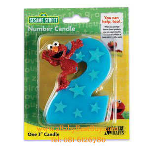 zSesame Street Elmo Number 2 Birthday Cake Candle เทียนแฟนซี เทียนวันเกิด ครบ2ปี (พร้อมส่ง)