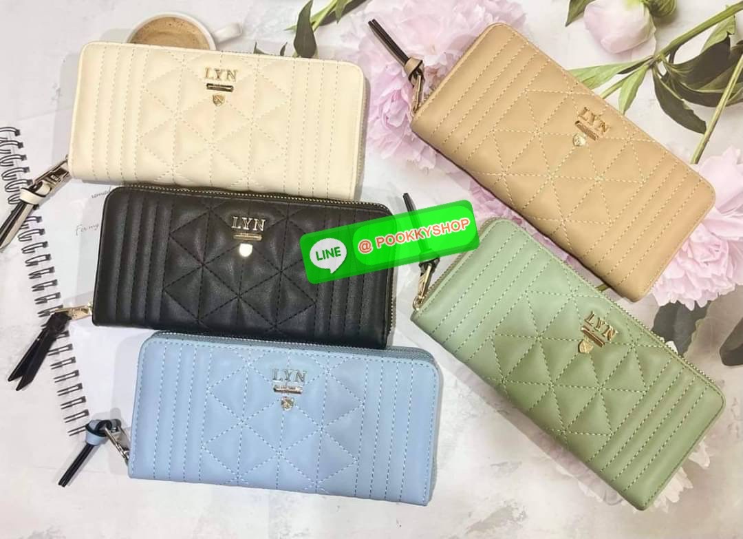 Lyn กระเป๋าสตางค์ใบยาว ใส่แบงค์พันได้ ช่องเสียบบัตรเยอะ