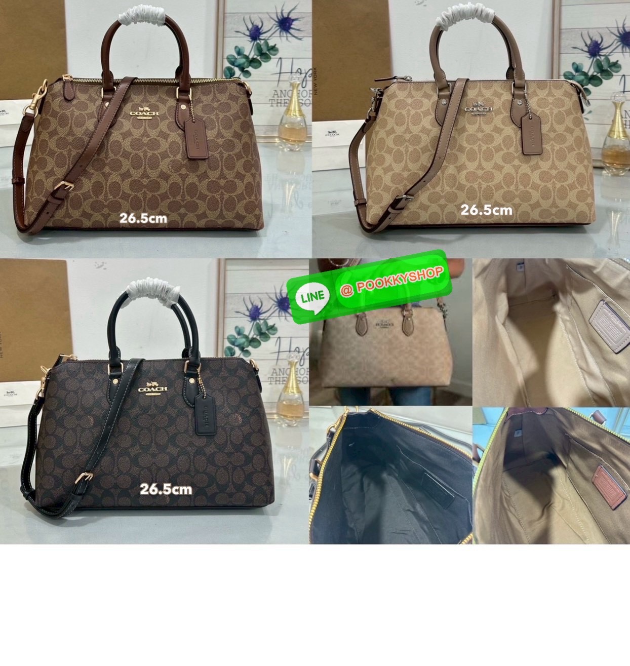 Coach CW422 Georgia Satchel Bag In Signature Canvas คลาสสิก เรียบหรู ใช้ได้ทุกโอกาส ใบนี้ไม่มีไม่ได้! Coach CW422 รุ่น Rowan Satchel คลาสสิก สวยหวานแต่ดูแพง ทรงหมอนถือได้ สะพายได้ น้ำหนักเบา ฟังก์ชันครบ ใส่ของได้เยอะ ไม่ต้องคิดนาน! จะออกงาน ทำงาน หรือใช้ท