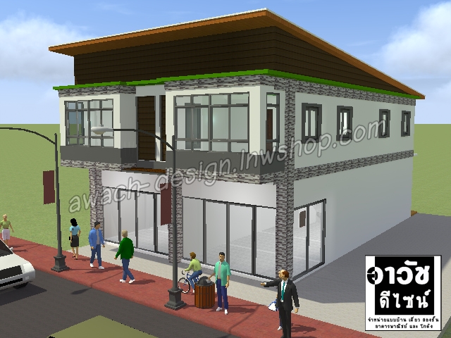 C0324 แบบอาคารพาณิชย์ 2 ชั้น 4 ห้องนอน