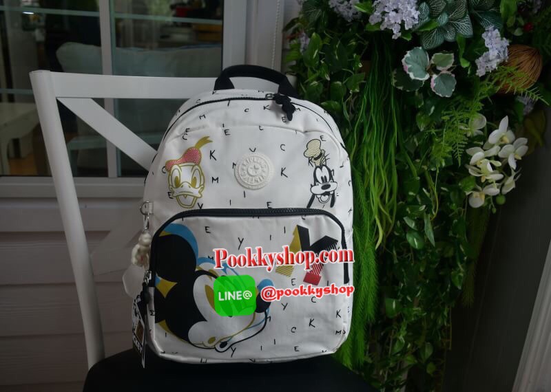 Kipling & Disney Summer 2019 Minnie Mouse and Mickey Mouse กระเป๋าเป้สะพายหลังสไตล์ Backpack มาพร้อมพวงกุญแจลิง ด้านหน้ามีช่องซิปแยกใส่ของจุกจิก ด้านข้างมีกระเป๋าข้าง ภายในช่องใหญ่หลัก มีช่องซิปใส่ของ พร้อมช่องเล็ก2ช่อง เปิด-ปิด ด้วยซิป วัสดุผ้ากันน้ำ จุข