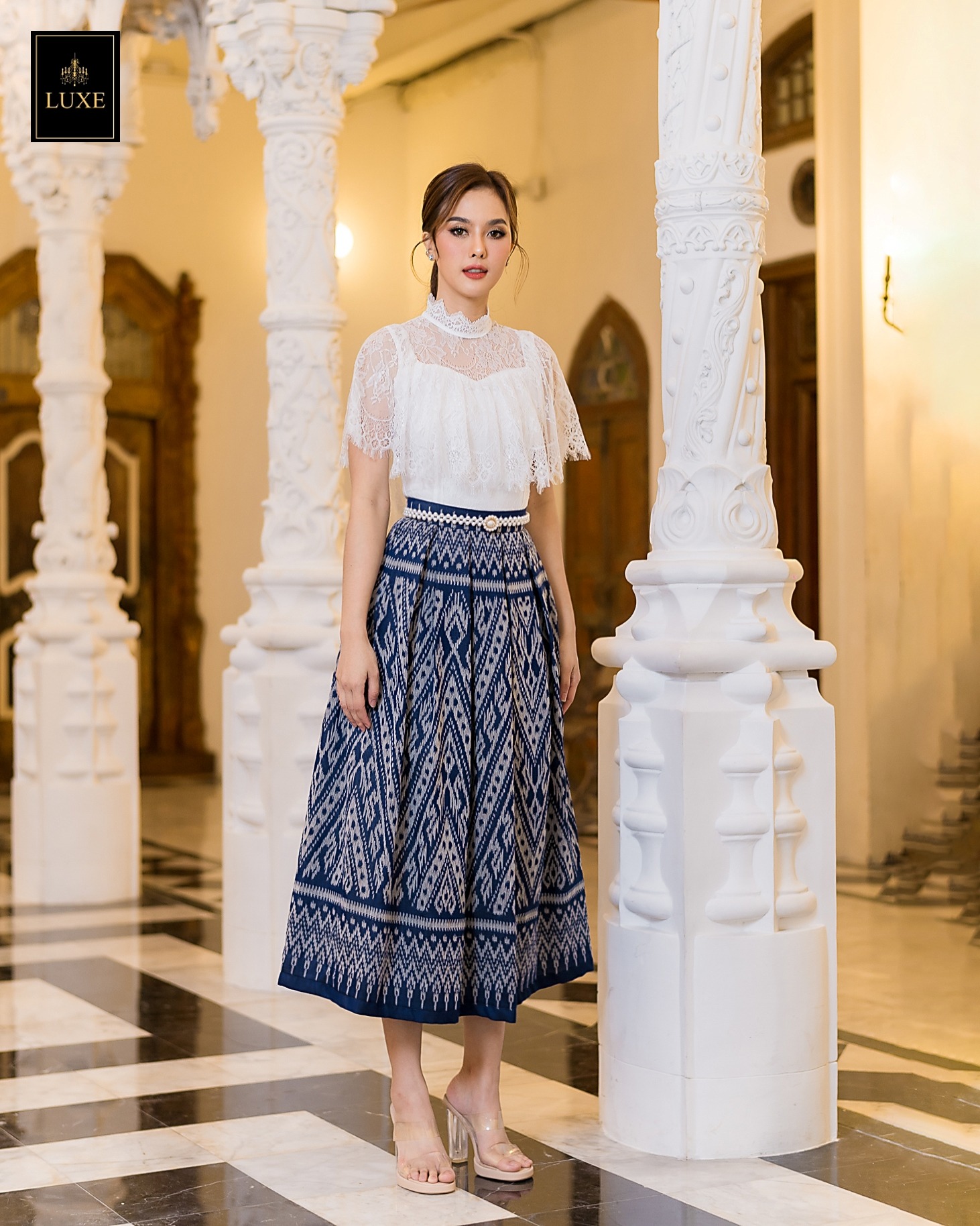 กระโปรงแฟชั่น กระโปรงจีบทวิสต์รอบตัว คัตติ้งเนี้ยบ มีตะขอและซิปซ่อน พร้อมซับในอย่างดี