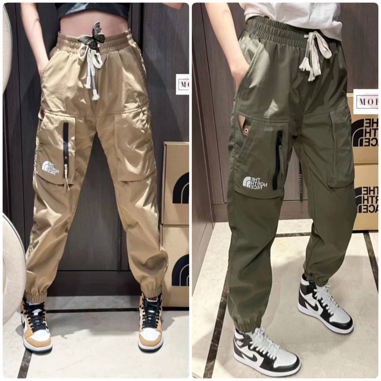 รุ่นใหม่ล่าสุดชนช็อปเลยจ้า กางเกงขายาวเนื้อผ้าร่มปลายขาจั้ม THE NORTH FACH ลุคสป็อตเท่ๆค่ะ เนื้อผ้าอย่างดี คุณภาพการันตี มีป้าย tag แบรนด์