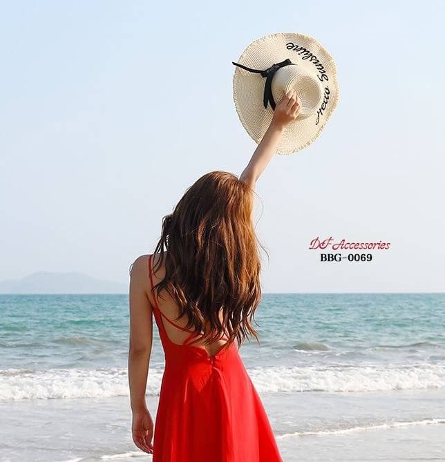 สินค้าพร้อมส่ง หมวกสานปีกกว้างปัก Hello Sunshine พับได้คืนรูปได้ดี ถูกน้ำได้ สวย ถ่ายรูปมากเริ่ดสุดๆจ้า