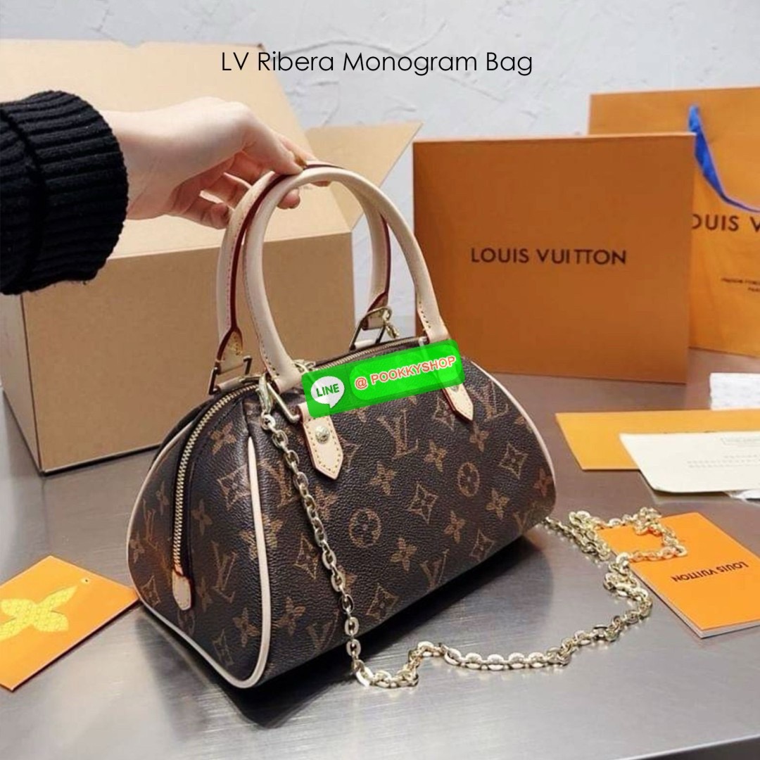 LV Ribera Monogram Bag / LV Speedy พร้อมส่ง กระเป๋าสะพายทรงทรงสปีดี้วินเทจ ดีไซส์ซิปโค้งมนสวยหรู มือจับในตัวใช้งานง่าย ภายในโล่งกว้าง พร้อมสายสะพายโซ่อะไหล่ทอง