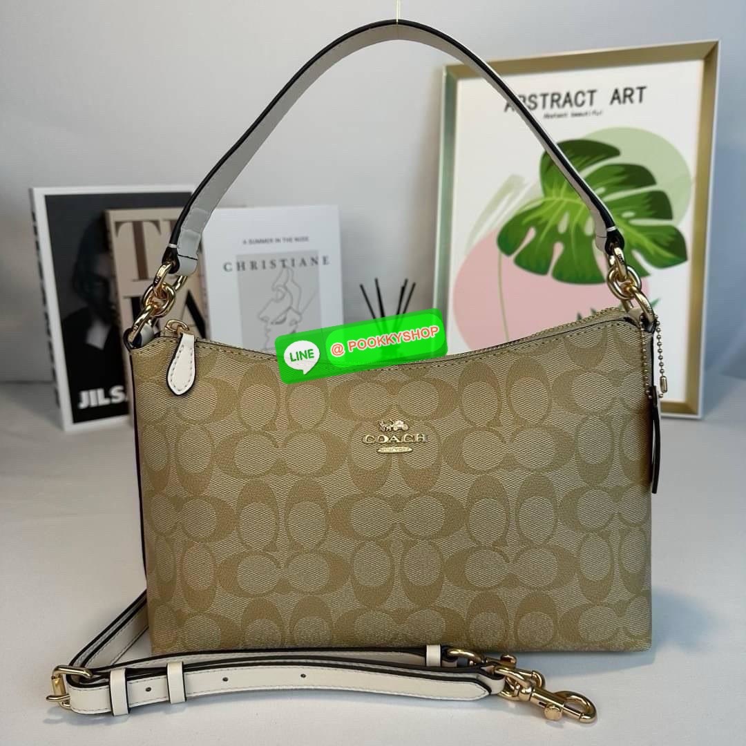 กระเป๋าสะพาย LEWIS IN SIGNATURE CANVAS ( COACH F85696) กระเป๋าหนังลาย C ผ้าใบเคลือบซิกเนเจอร์ พร้อมรายละเอียด หนัง เรียบ] ภายในกระเป๋ามัลติฟังก์ชั่น ปิดด้วยซิป ซับในผ้า