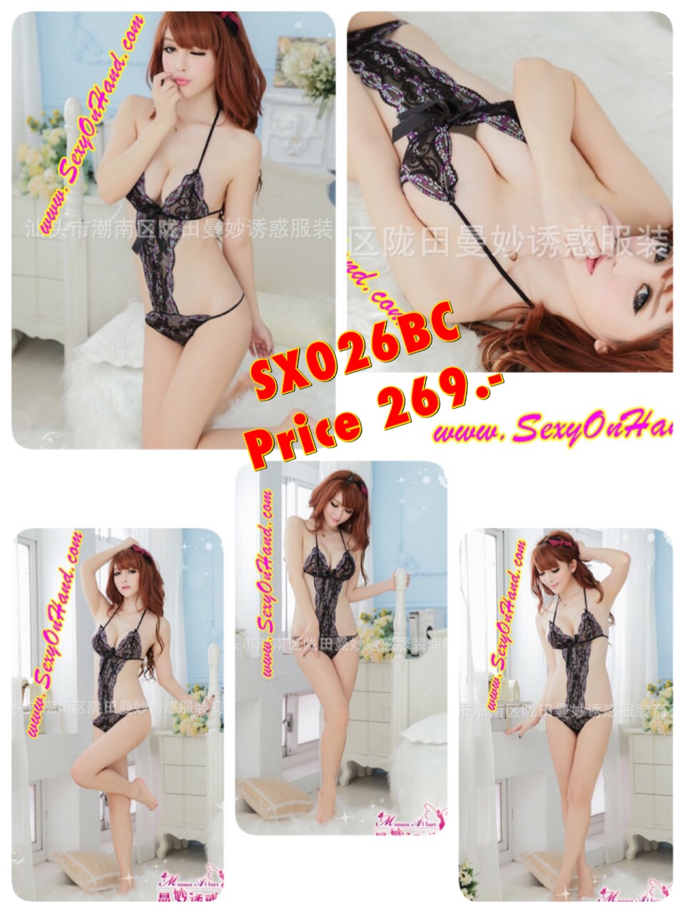 ชุดนอนเซ็กซี่ ชุดนอนวันพีซ สีดำ แต่งลูกไม้ปัก งานเกรดพรีเมี่ยม สวยเซ็กซี่ เปรี้ยวจี๊ดส์เลยคะ