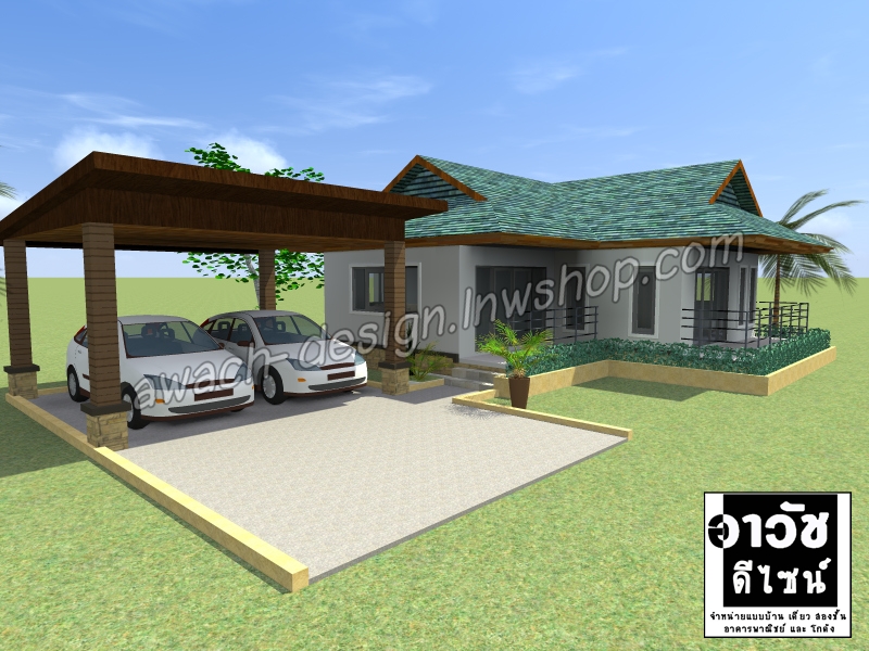 B118 แบบบ้านชั้นเดียว 2 ห้องนอน