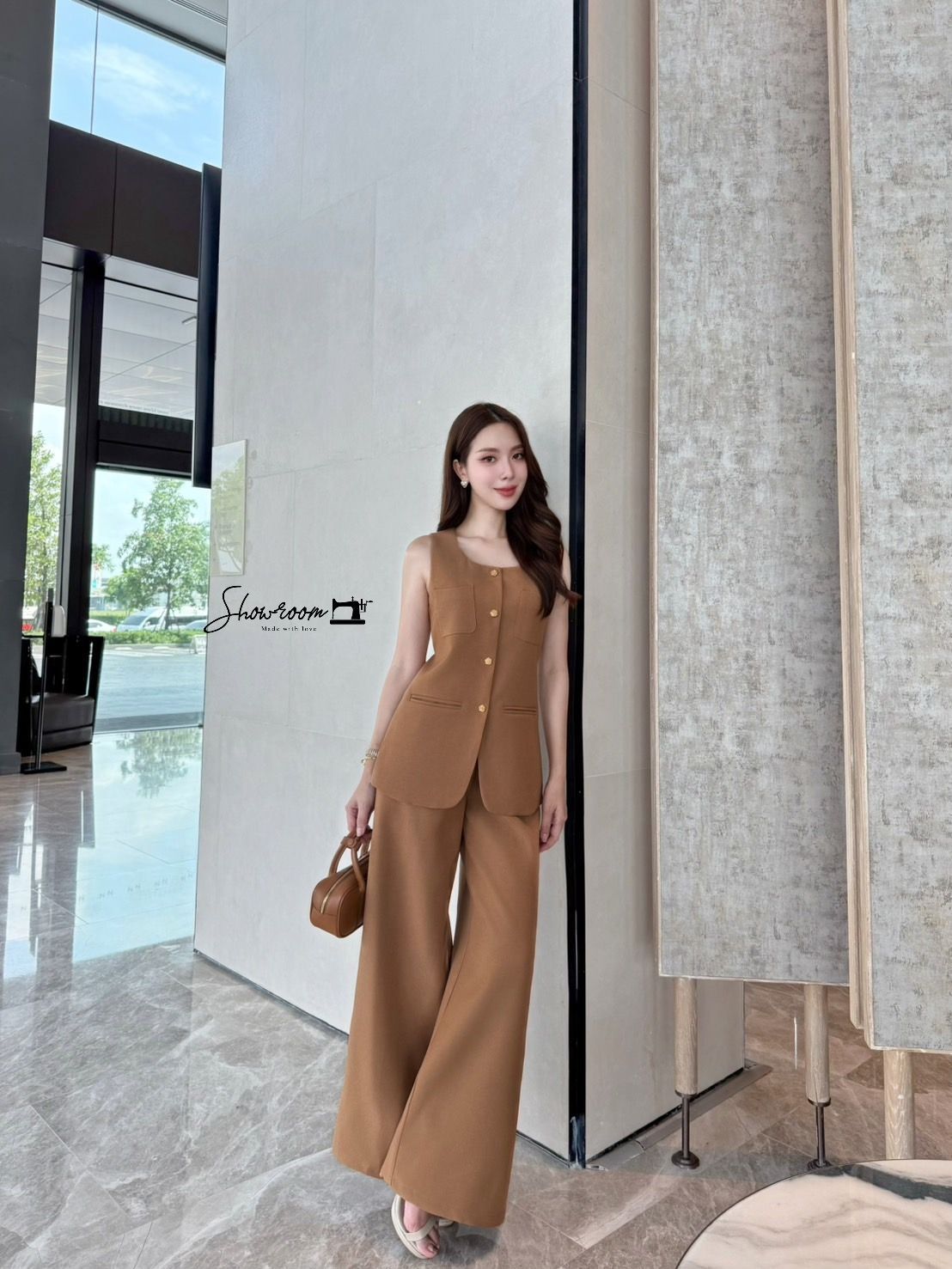 ชุดเซทแฟชั่น ชุดเซ็ทผ้าดีมาก บุซับ อัดกาว เสื้อ+กก.ขายาว ตัวเสื้อคัตติ้งเนี้ยบ