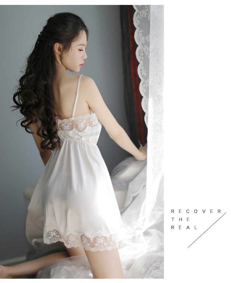 ชุดนอนเซ็กซี่ ชุดนอนซีทรู สีขาว แต่งลูกแหวกหน้า สีหวาน สวยหรูมากคะ สำเนา สำเนา สำเนา