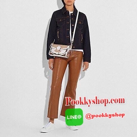COACH 2723 JADE SHOULDER BAG IN BLOCKED SIGNATURE CANVAS BEST SELLER!! งานหรูเกินราคา!! กระเป๋าสะพายหนังแคนวาสตัดหนังเรียบ ด้านข้างดีไซน์หนังลายงู เข้ากันอย่างมีสไตล์ 😊 สวย เนี้ยบ เฉียบ ผู้ดี!! กระเป๋าเปิด-ปิดด้วยฝาคาด พร้อมแถบแม่เหล็กในตัว รับรอง