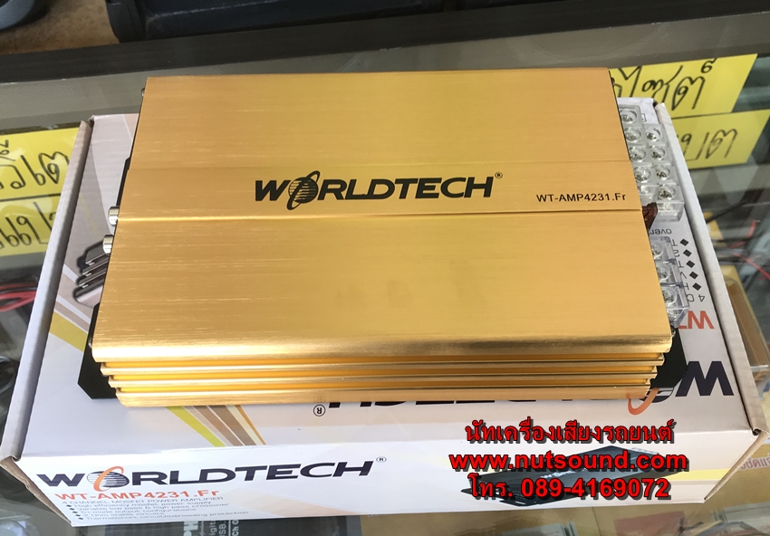 เพาเวอร์แอมป์รถยนต์ คลาสดี 4 CH ยี้ห้อ WORLDTECH