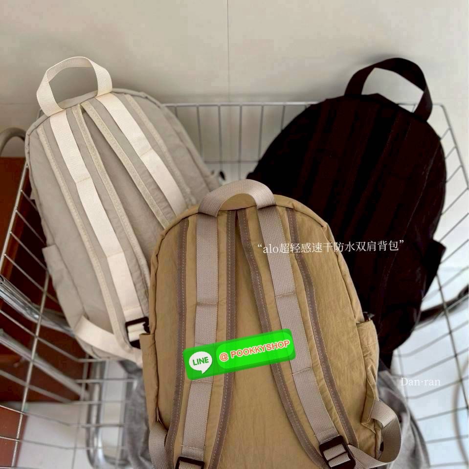🩷กระเป๋าเป้ alo สะพายเท่ๆ 🩷 💕กำลังฮิต งานสวย เนื้อผ้าร่ม กันน้ำได้ 💕สะพายไปเดินป่า เข้าแคมป์ หรือใส่หนังสือได้หมด