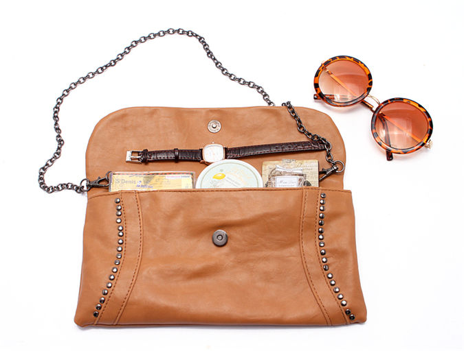 กระเป๋า Clutch มือ TONI BIANCO แบรนด์สุดหรูออสเตรเลีย สีน้ำตาล หนังหรูสุดนุ่ม สายโซ่ ถอดใส่ได้คะ