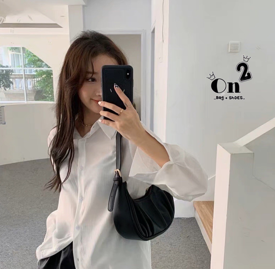 📣 Korean style bag 🇰🇷 กระเป๋าหนังPU ทรงโค้ง มีสายหนังสั้น 1 เส้น และสายยาว 1เส้น ปรับความยาวได้ รุ่นนี้สวยเก๋ ดูแพงมากกกก