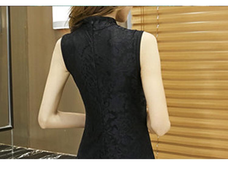 ชุดเดรส ชุดกี่เพ้า เดรสสั้น สีดำ แต่งคอจีนเว้า สวยเปรี้ยว เซ็กซี่ หรูหรา มากคะ FreeSize สำเนา