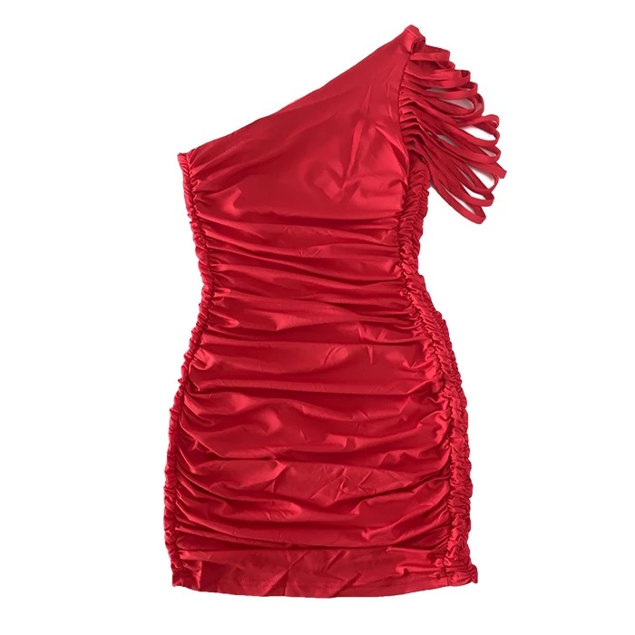 ชุดเดรสสั้น เดรสปาร์ตี้ เดรสออกงาน กลางคืน เดรสบ่าเฉียง แต่งไหล่ สีดำ เนื้อผ้ายืดเข้ารูป สวยเปรี่้ยว มากๆคะ เนื้อผ้าสวมใส่สบาย คะ+G-string