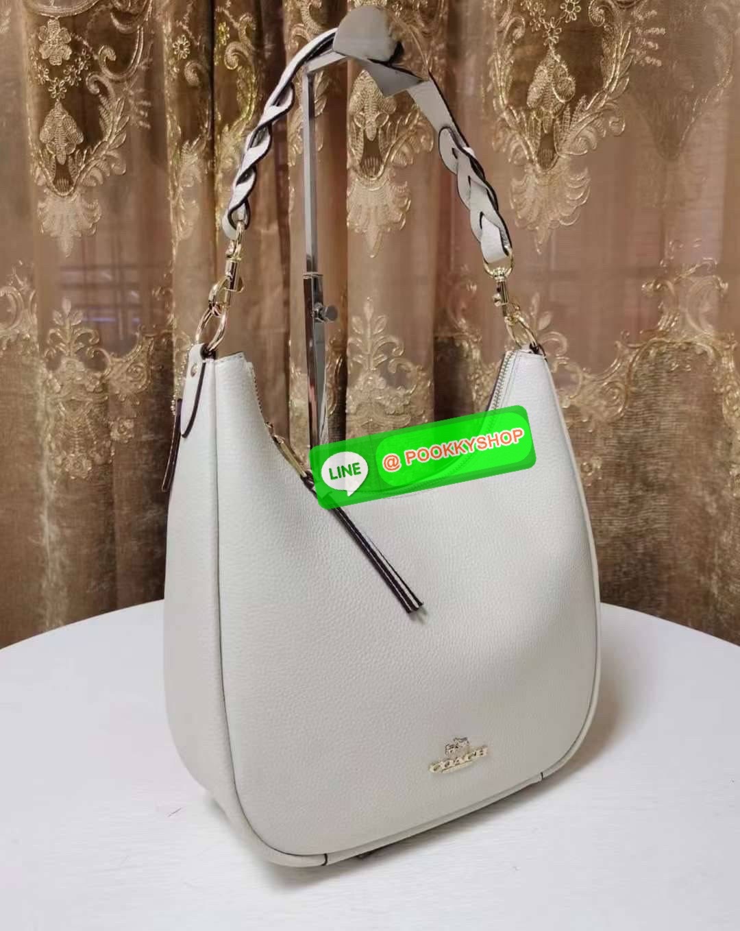 Coach C9190 Jules Hobo Shoulder Crossbody bag Refined pebble leather Inside zip and multifunction pockets Zip-top closure, fabric lining Detachable handle with 11" drop Outside zip pocket